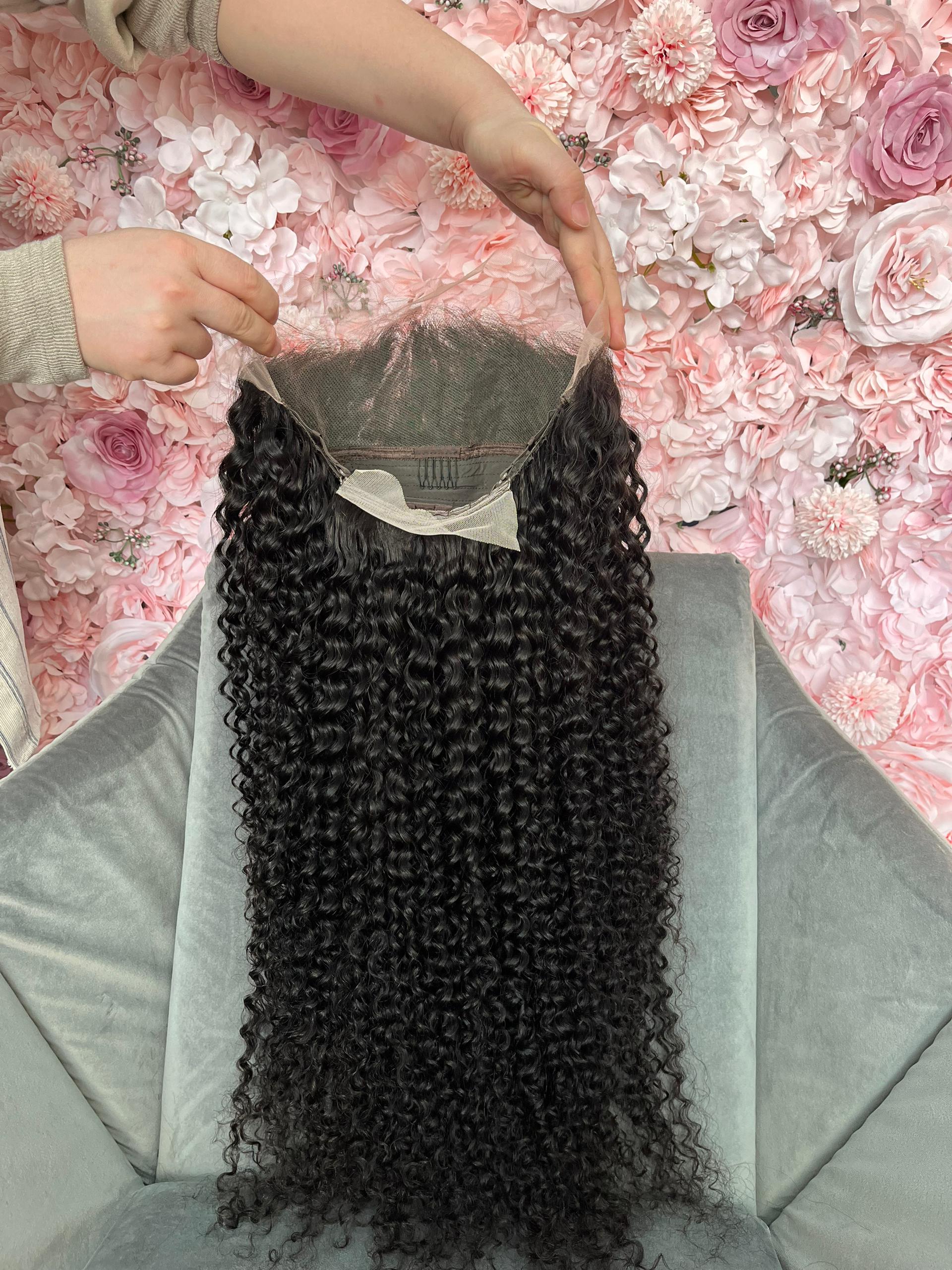Invisible Drawstring Indian Curly Wig