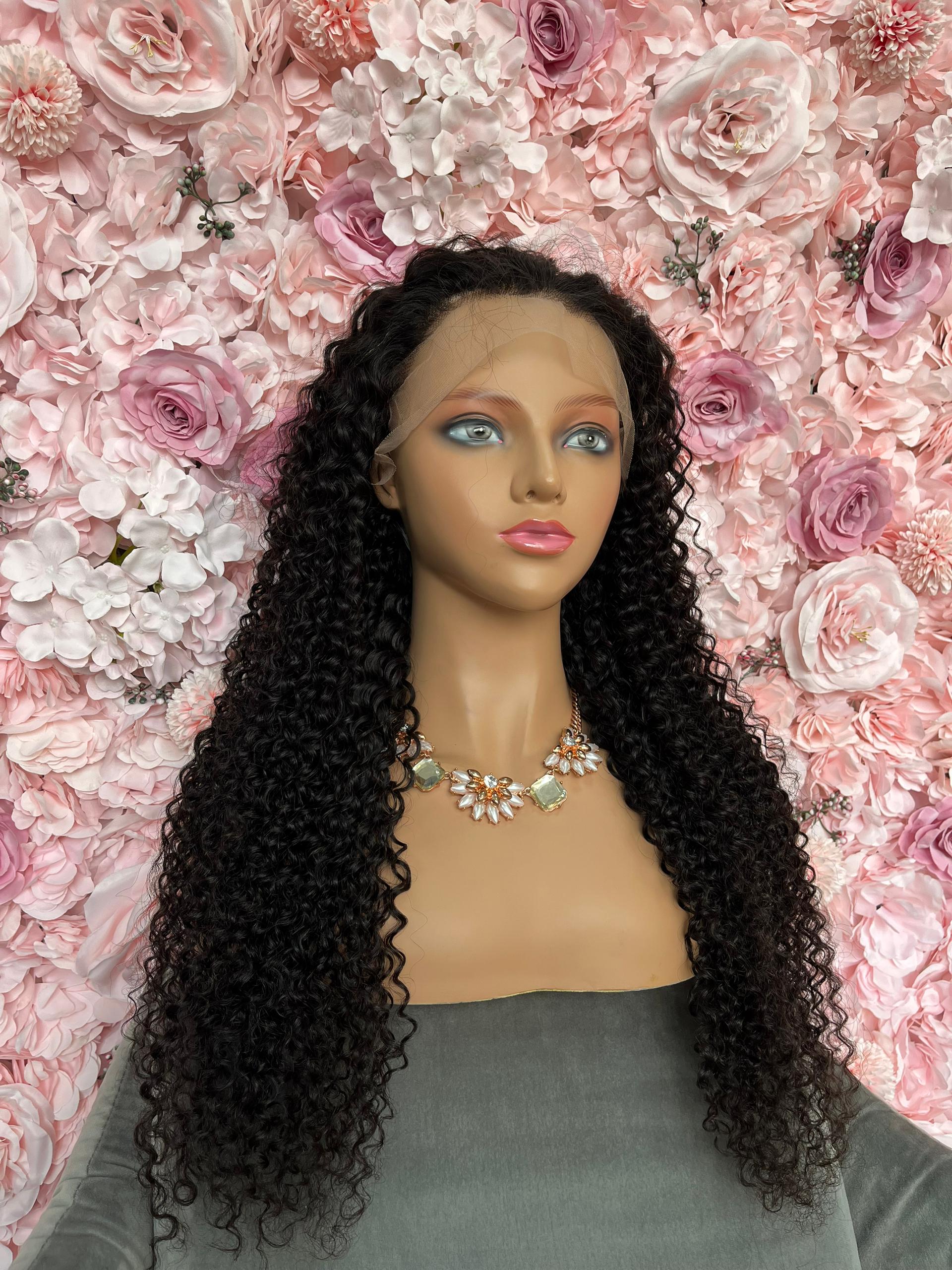 Invisible Drawstring Indian Curly Wig